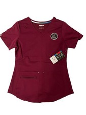 ScrubStar Ultimate Stretch Twill CrissCross V-Neck Scrub Top "Wine" Women's XS