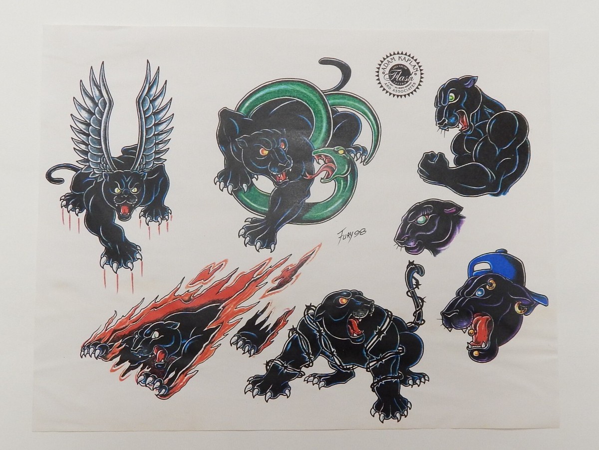 Vintage Tattoo Flash Sheets - Adam Kaplan ©1997 - Fury 98