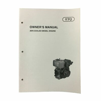 ETQ Owner's Manual For Air-Cooled Diesel Engine Operation Part Listing Maintain 