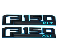 2pack OEM F150 XLT Emblem fits Badges F-150 XLT Black BLUE OEM New