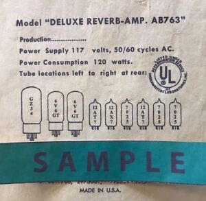 Twin Reverb Tube Chart