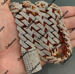 Authentic Men's 18mm x 24" Long Miami Cuban Link Ring 14k White Gold Plated Silver
