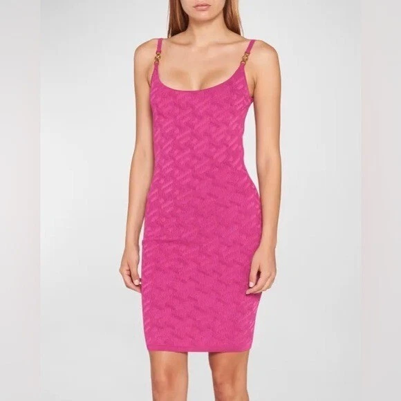 VERSACE MEDUSA 95 LA GRECA MINI ABITO IN ROSA IT:40