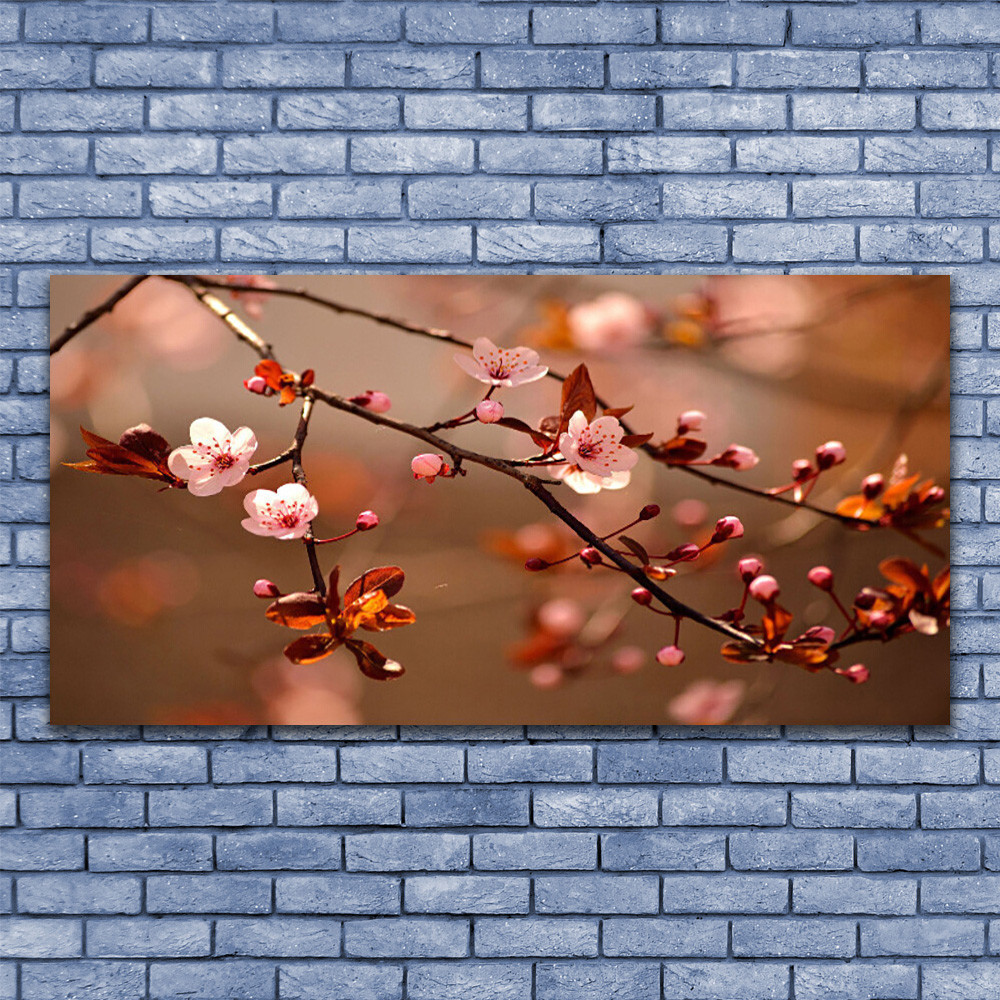Tableau nature sur Plexiglas® d'art 140x70 cm branche de fleurs premium