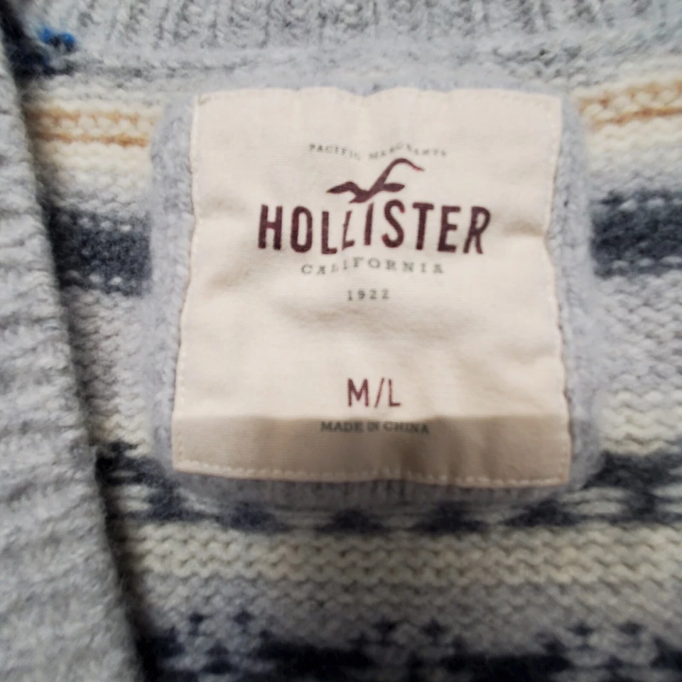 Hollister длинный свитер жилет женщин M/L шерстяная смесь Southwest племенной узор - Изображение 3 из 4