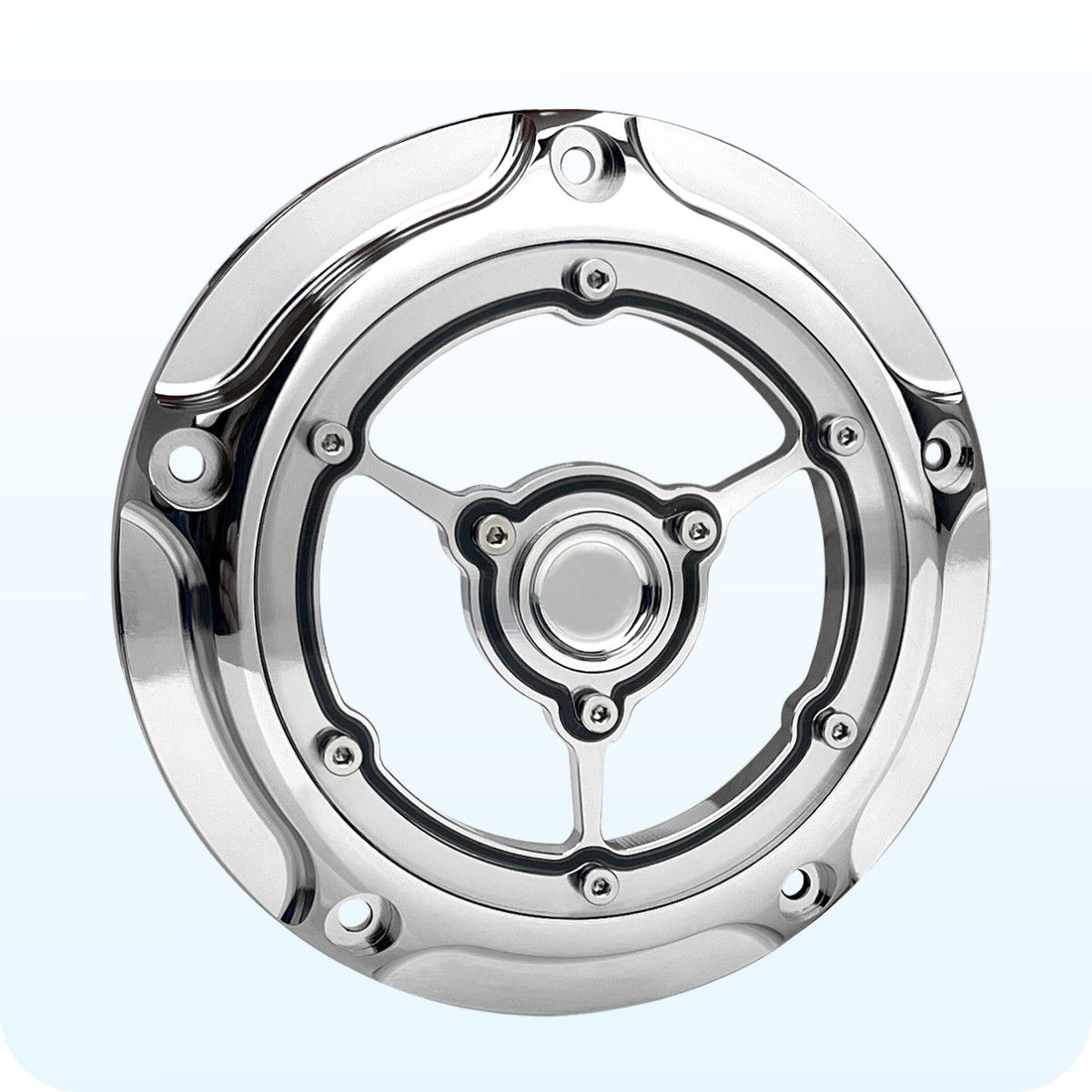 Chromed Clarity Derby Covers For Harley Sportster Iron SuperLow XL883L XL1200R