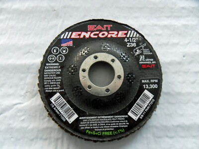 2 New Sait Encore 71205 4.5'' 36 Grit Flap Disk, Z36, 7/8'' arbor Free US Ship