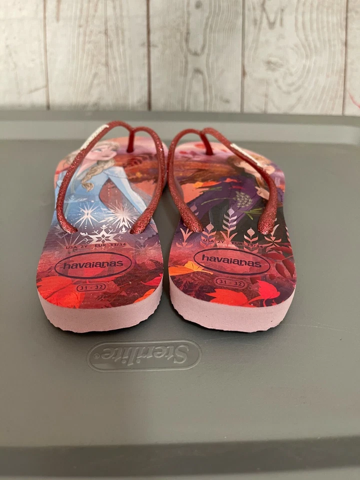 Havaianas Disney Frozen Anna Elsa 人字拖凉鞋 尺寸 2Y 31-32 — 第 3/4 张图片