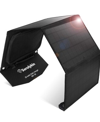 30W Faltbares ETFE Solar Power Panel Ladegerät Powerbank Outdoor Camping Wandern