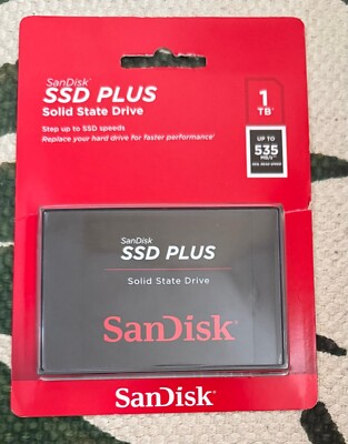 SanDisk 1TB PLUS Interne SSD bis 535 MB/s SATA 2,5'' SATA Brandneu Versiegelt