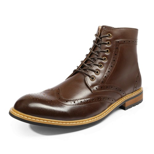 Men's Formal Modern Classic Lace Up Leather Oxford Dress Ankle Boots Size 6.5-15 - Picture 9 of 18