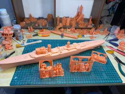 3D Printed 1/350 French Navy Cruiser Dupleix Unpainted Model Kit
