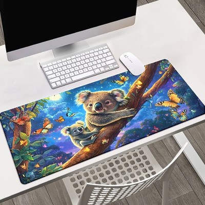 40*90cm Oversized Gaming Mouse Pad, Starry Kangaroo Mouse Pad- Rubber Non-Slip D