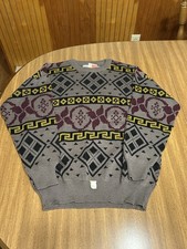 Vintage Sweater Mens M Acrylic Bay 90s 80s Grandpa Geometric Funky Abstract NWT