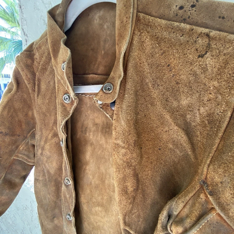 Chaqueta de cuero vintage en bruto pátina ropa de rancho cuero crudo grunge ropa de trabajo abrigo 60 Foto 4 de 4