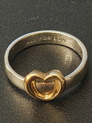 Authentic Pandora Ring, Two Tone Radiant Sliding Heart, Size 7 (54)
