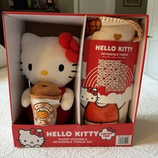 HELLO KITTY Plush Hugger  Reversible Throw Set 50x60 in. Fall Halloween NIB 