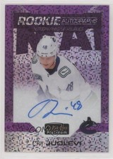 2020-21 O-Pee-Chee Platinum Rookie Violet Pixels Olli Juolevi #R-OJ Auto 04yf