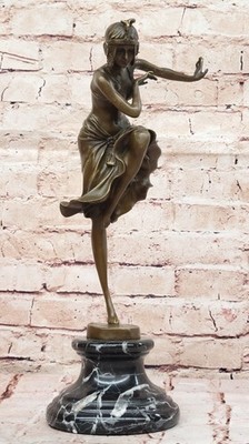 SIGNED D H Chiparus 100% bronze statue art deco dancer Dancer of Kapurthala