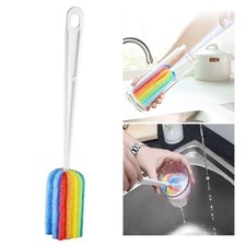 5 Pcs Durable Sponge Bottle Brushes Long Handle Microfiber Cleaning Brushes