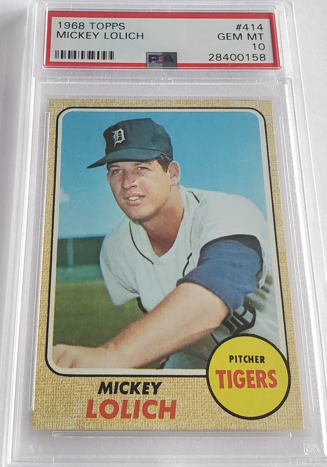 1968 Topps #414 Mickey Lolich  PSA 10 GEM MINT Detroit Tigers