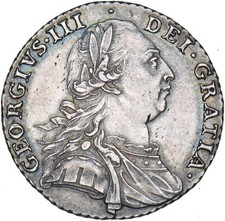 1787 Shilling - George III British Silver Coin - Very Nice