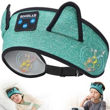 Boodlab Kids Bluetooth Headband Headphones - Wireless & Adjustable, Green