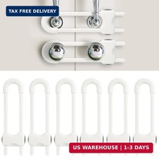 Baby Proofing Cabinets, Sliding Cabinet Locks for Babies, Adjustable U Shaped Ba