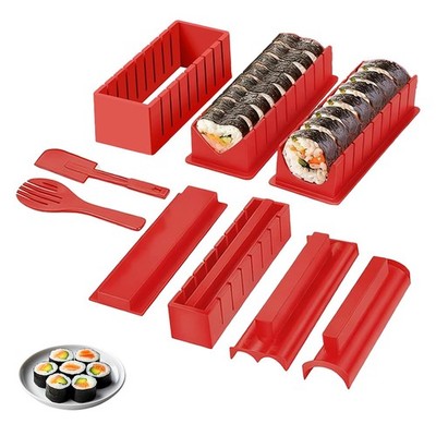 Sushi Maker DIY Mold Set  Help to Make Round Shaped Sushi (Red) Kitchen Utensils