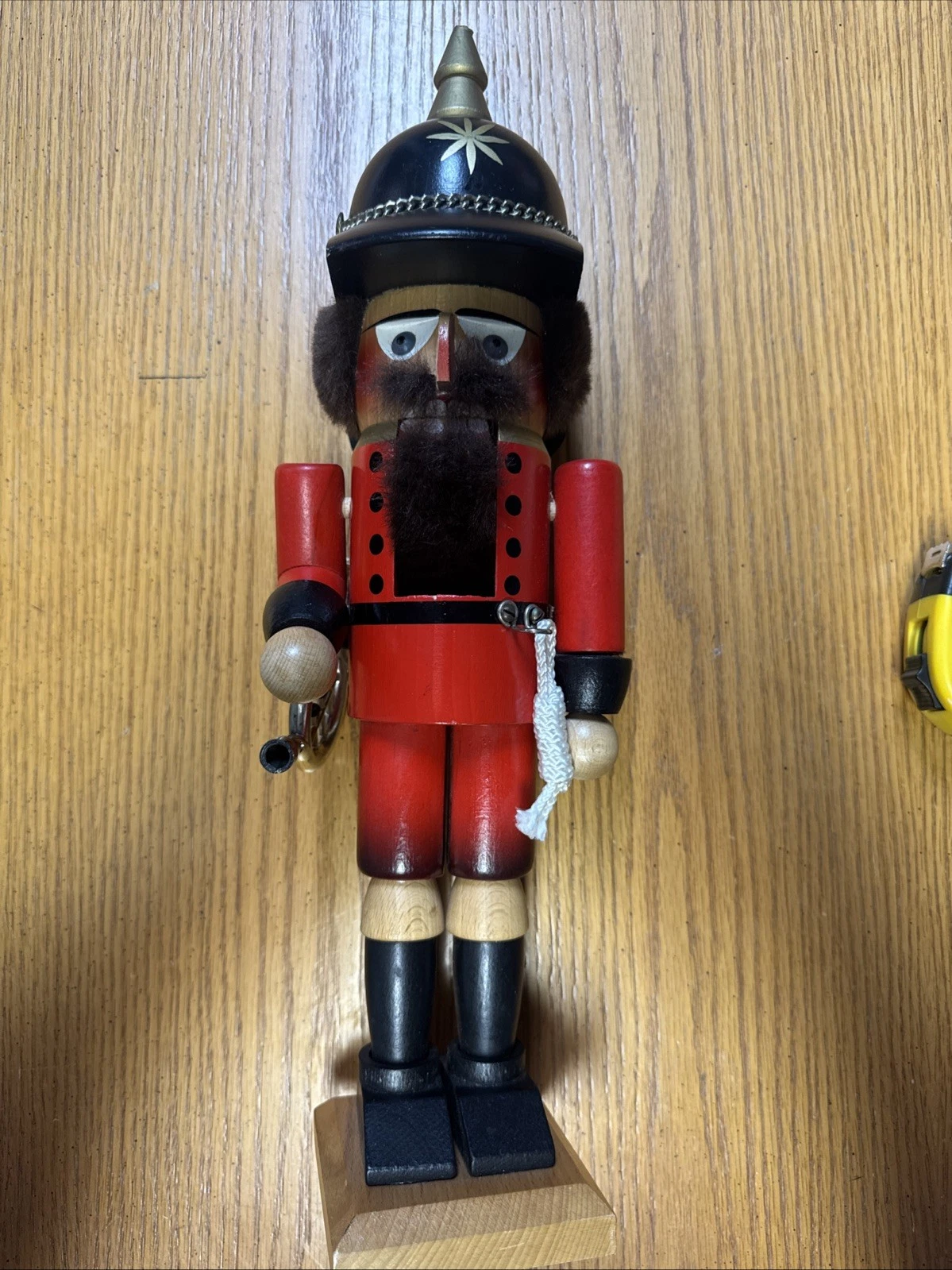 Wooden Firefighter Nutcracker Steinbach Germany Fireman Fire Fighter Rough