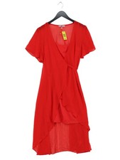Tommy Jeans Wrap Midi Dress M in Red