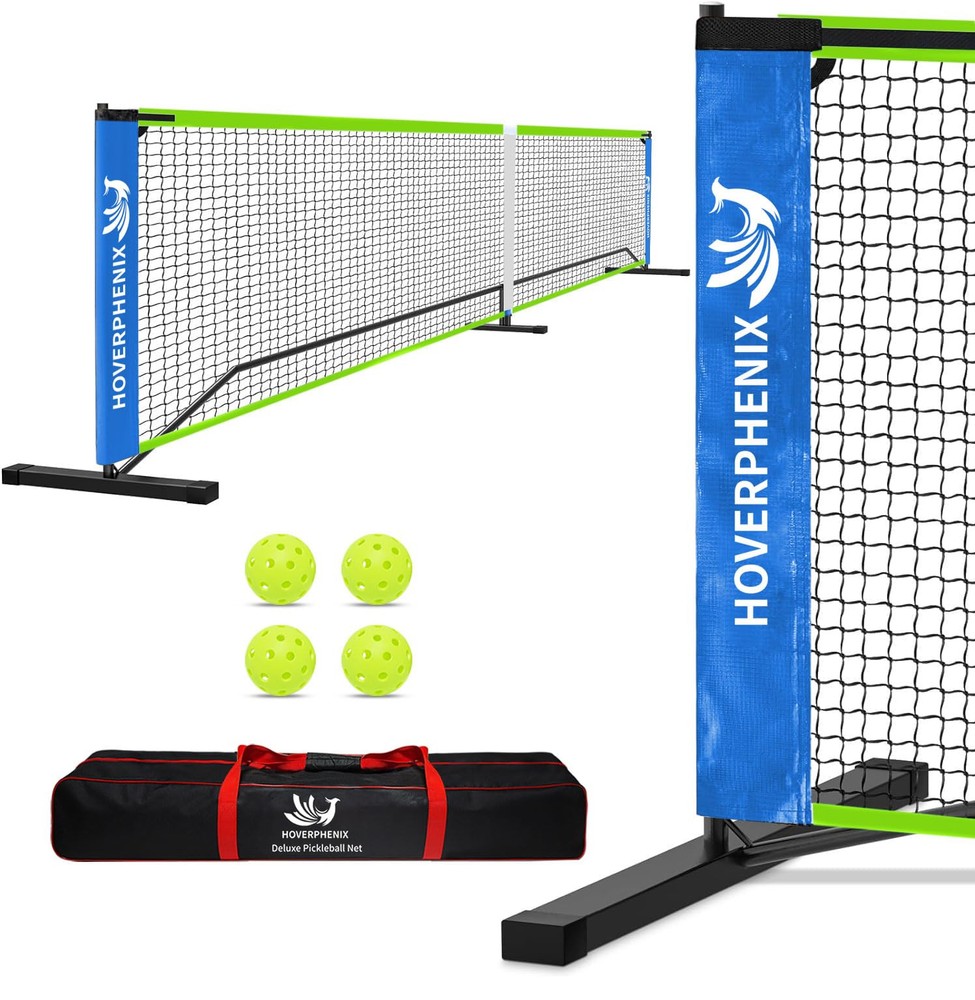 Pickleball Net for Driveway with 22FT Regulation Size Pickleball Net, 4 Outdo...