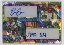 2023 Leaf Vivid Yellow Crystals 2/10 Brian Branch Mohamed Ibrahim #CC-7 Auto e6p
