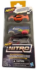 NERF NITRO FOAM CAR 3 Pack Orange Blue Gray