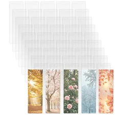 Bookmark Covers Clear Sleeve Plastic Holder Sleeves with Hole 7.09 X 2.36 Inch
