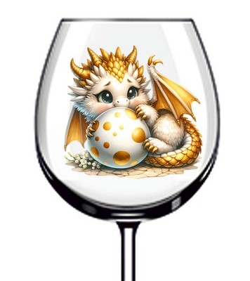 12x Ostern Gold Drache Vinyl Aufkleber Abziehbild Becher Weinglas Flasche Van Auto Becher
