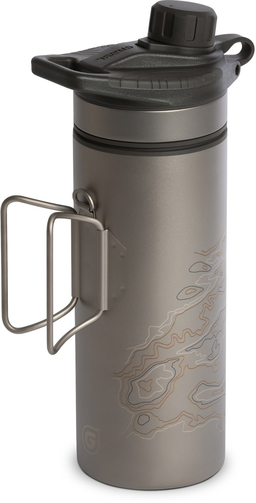 Grayl GeoPress Ti Water Filter and Purifier Bottle - 24 fl. oz. Color: Covert Bl