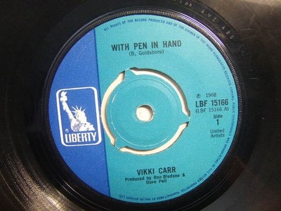 Vikki Carr   With Pen In Hand 1968 7  Liberty LBF 15166