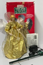 Fiber Optic 12" Angel Christmas Trim Tree Top or Tabletop Color Changing VIDEO