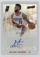2016-17 Panini Aficionado Endorsements 117/199 Allen Crabbe #5 Auto 0nr3