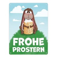 Frohe Prostern Betrunkener Osterhase Metallschild XXL In 28X38 Cm FüR Ostern