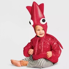 Hyde Eek Red Squid Halloween Costume Infant Pullover Sz 12-18 Months NWT
