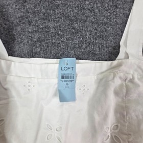 NEW Ann Taylor LOFT Petite Eyelet Corset Mini Dress White Bridal 16P