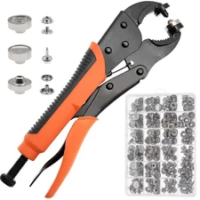 353PCS Heavy Duty Snap Fastener kit - Adjustable Snap Setter Tool with 100set...