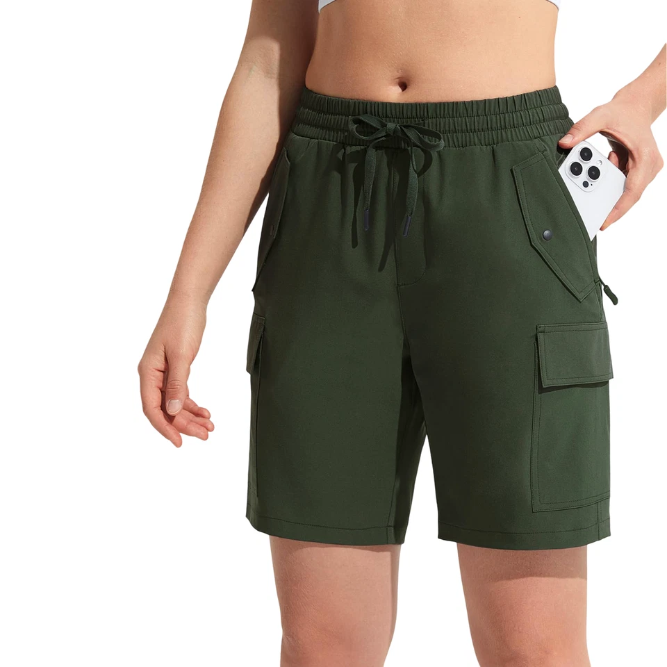 Short Cargo Femme Sport Trekking Léger à Séchage Rapide avec 6 Poches et Taille - Photo 3/4