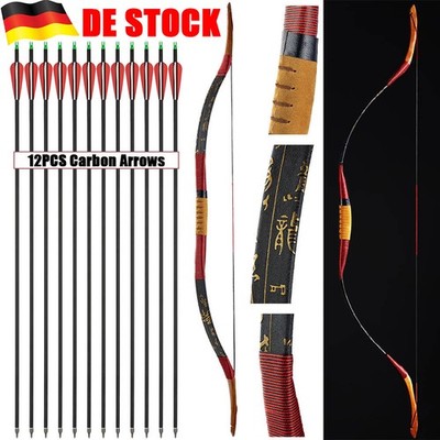Bogenschießen 15-50lb Traditioneller Recurvebogen Mongolischer Pferdebogen Pfeil