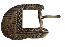 Vintage Native American Sterling Silver Ranger Belt Buckle Southwestern .925