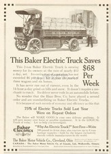 1913 Baker Electric Vehicle Delivery Truck Haas Bros Original Print Ad Cleveland