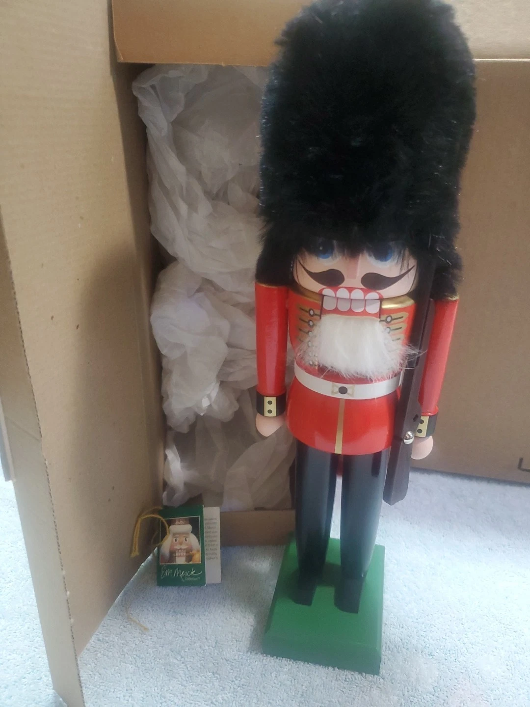 KWO Germany Handmade Nutcracker Red Guard W Box And Tag Vtg 90s