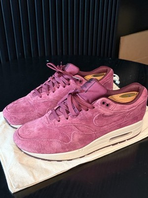 Nike Air Max 1 Premium Men's 10 Bordeaux Desert Sand Suede w/ Nordstrom Trees